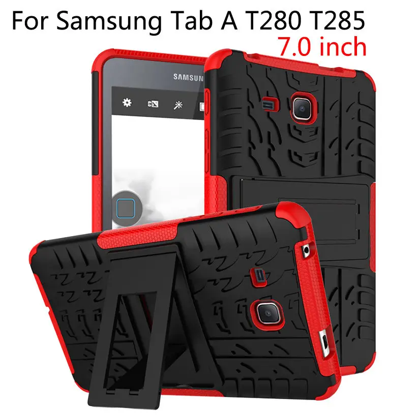 

Case For Samsung Galaxy Tab A A6 7.0 inch 2016 T280 T285 Cover Tablet TPU & PC Armor Dazzle Hybrid Armor Kickstand Cases Funda