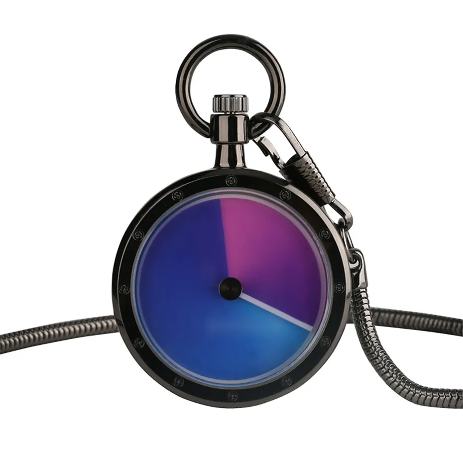 Unique Gradual Change Turntable Color Dial Quartz Pocket Watch With Snake Chain Men Watches No Cover Design Unisex Clock Gift
Unique Gradual Change Turntable Color Dial Quartz Pocket Watch With Snake Chain Men Watches No Cover Design Unisex Clock Gift