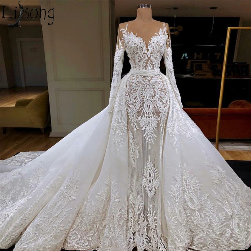 Princess Arabic Elegant Lace Wedding Dress Detachable Train Dubai Mermaid Bridal Gowns African Bride Dress Vestido de noiva
Princess Arabic Elegant Lace Wedding Dress Detachable Train Dubai Mermaid Bridal Gowns African Bride Dress Vestido de noiva