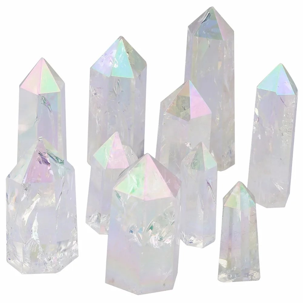 TUMBEELLUWA Angel Aura Quartz Crystal Tower Point Standing Wand Meditation Healing Reiki Crystal Decor 1.3"-2.5"
TUMBEELLUWA Angel Aura Quartz Crystal Tower Point Standing Wand Meditation Healing Reiki Crystal Decor 1.3"-2.5"