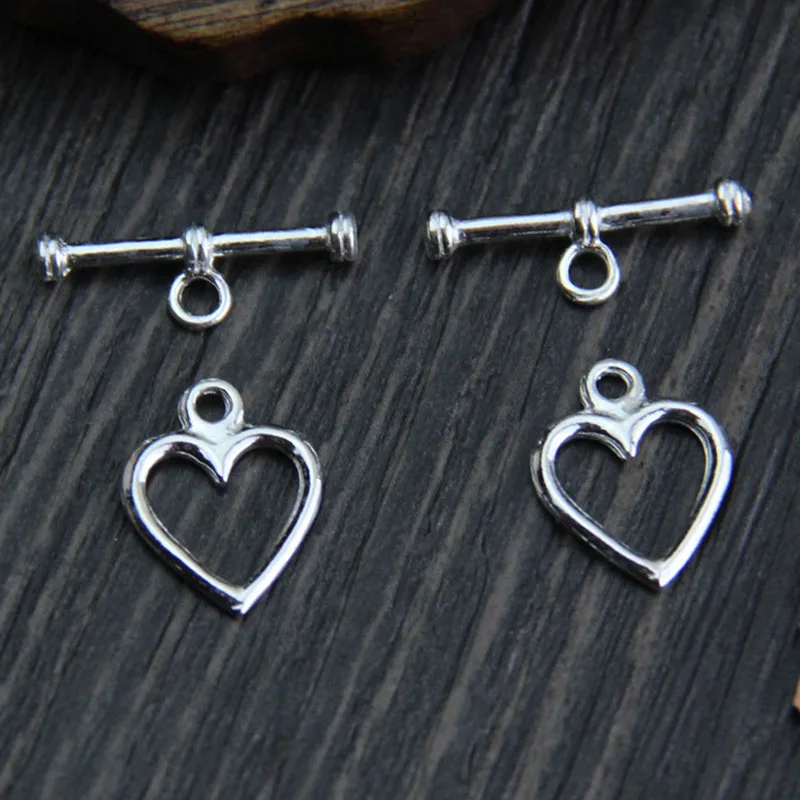 1 set High Quality 925 Sterling Silver Heart Connector Clasps Hooks Bracelets Toggle Clasps DIY Fine Jewelry Making Findings
1 set High Quality 925 Sterling Silver Heart Connector Clasps Hooks Bracelets Toggle Clasps DIY Fine Jewelry Making Findings