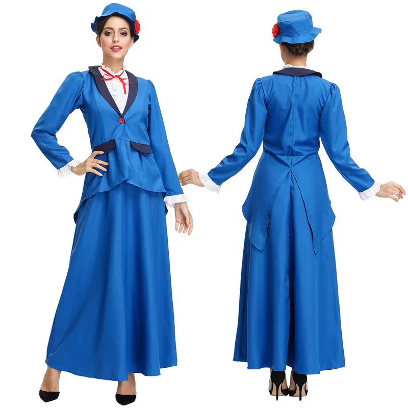 Women Victorian Magic Nanny Costume Halloween Carnival Mardi Fantasia Party Dress British Style Teacher Costume Cosplay Dress
Women Victorian Magic Nanny Costume Halloween Carnival Mardi Fantasia Party Dress British Style Teacher Costume Cosplay Dress
