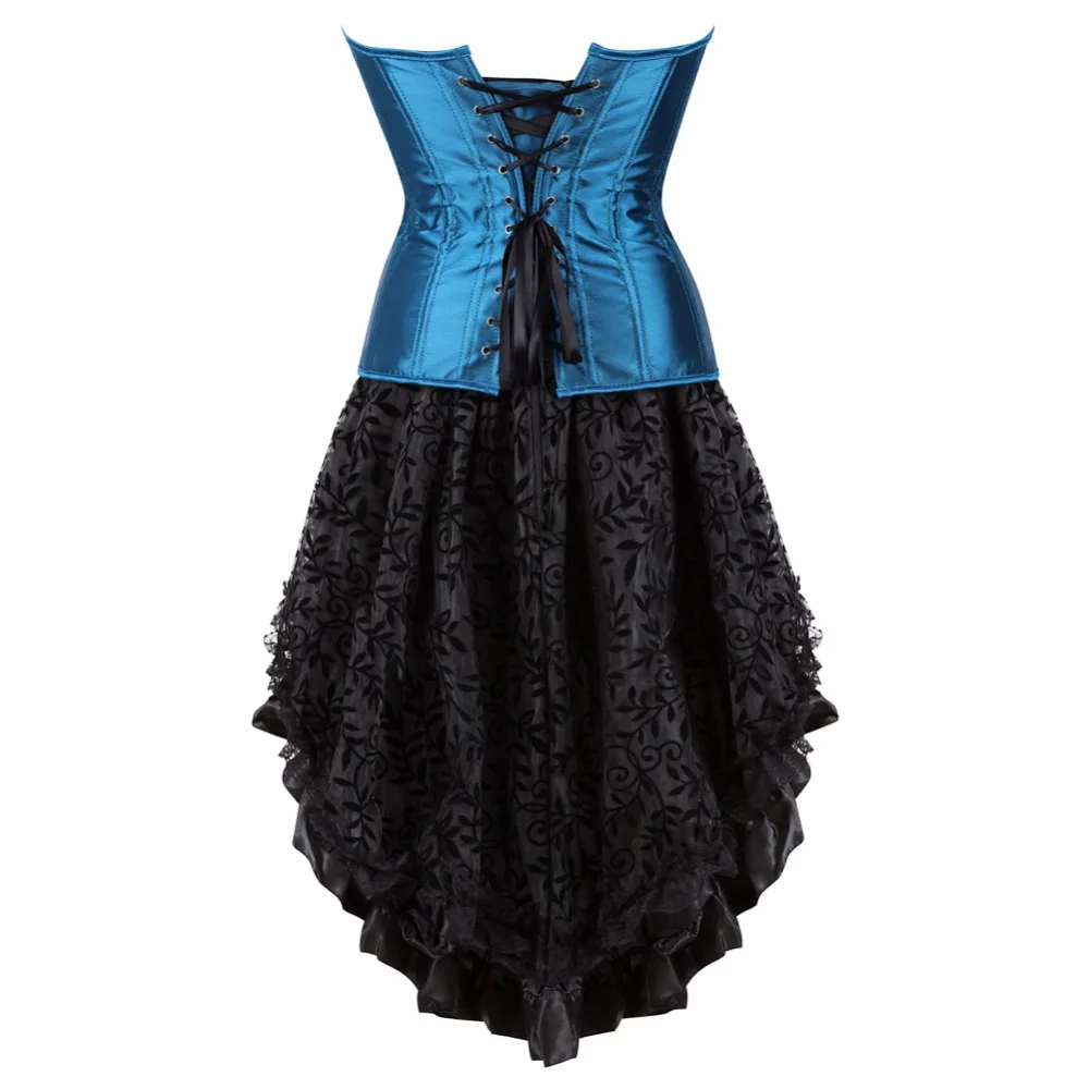 caudatus bustier corsets dress with Skirt sexy lace up overbust corset lingerie set vintage blue costume party satin plus size
caudatus bustier corsets dress with Skirt sexy lace up overbust corset lingerie set vintage blue costume party satin plus size
