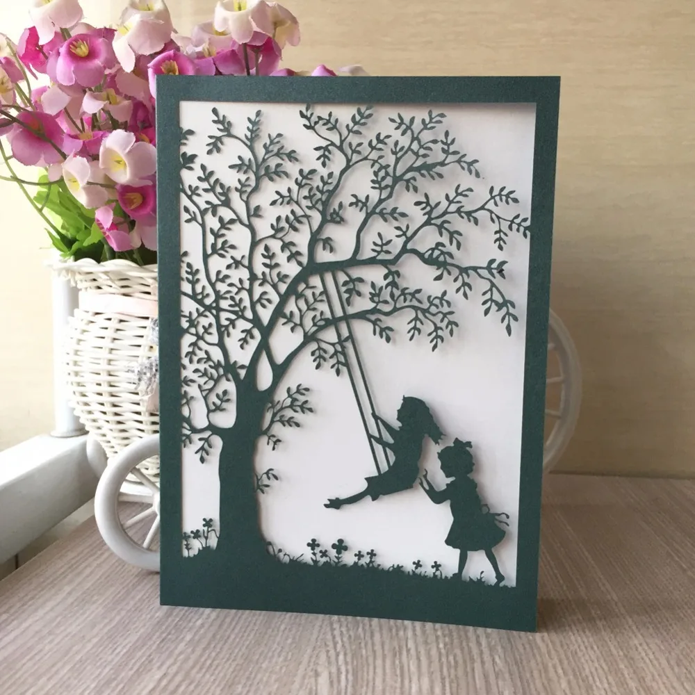 30pcs Invitations Card Elegant Tree & play on a Swing Party birthday Invitation Card Wedding decoration Event & Party Supplies
30pcs Invitations Card Elegant Tree & play on a Swing Party birthday Invitation Card Wedding decoration Event & Party Supplies