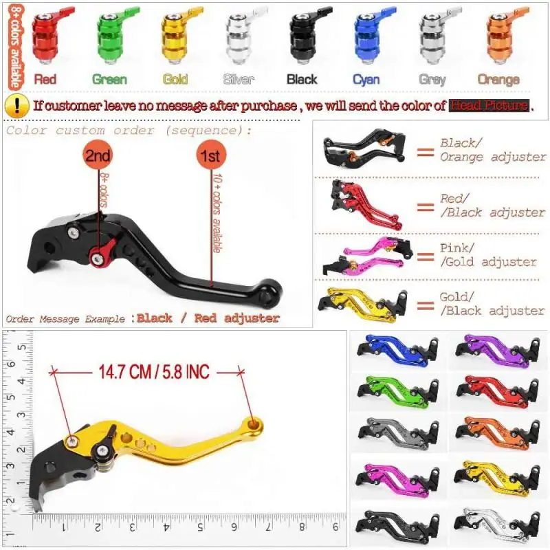 For Yamaha YZF R6 2005-2016 Short/Long Adjuster CNC Clutch Brake Levers Set 2015 2014 2013 2012 2011 2010 2009 2008 2007 2006
For Yamaha YZF R6 2005-2016 Short/Long Adjuster CNC Clutch Brake Levers Set 2015 2014 2013 2012 2011 2010 2009 2008 2007 2006