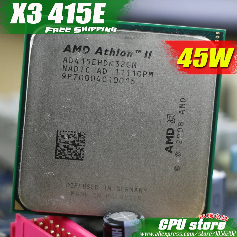 Процессор AMD Athlon II X3 415E трехъядерный (2 5 ГГц/L2 2M /45 Вт/2000 ГГц) разъем am3 am2 + бесплатная