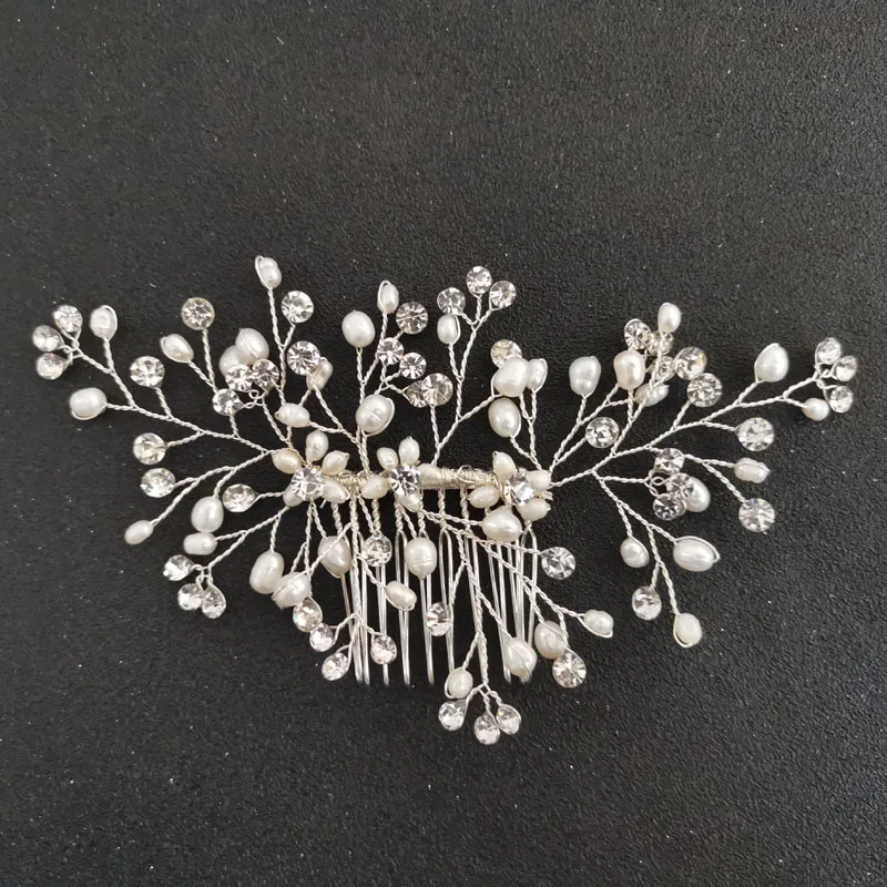 SLBRIDAL Handmade Wired Crystal Rhinestone Freshwater Pearls Wedding Hair Comb Bridal Headpieces Hair Accessories Women Jewelry
SLBRIDAL Handmade Wired Crystal Rhinestone Freshwater Pearls Wedding Hair Comb Bridal Headpieces Hair Accessories Women Jewelry