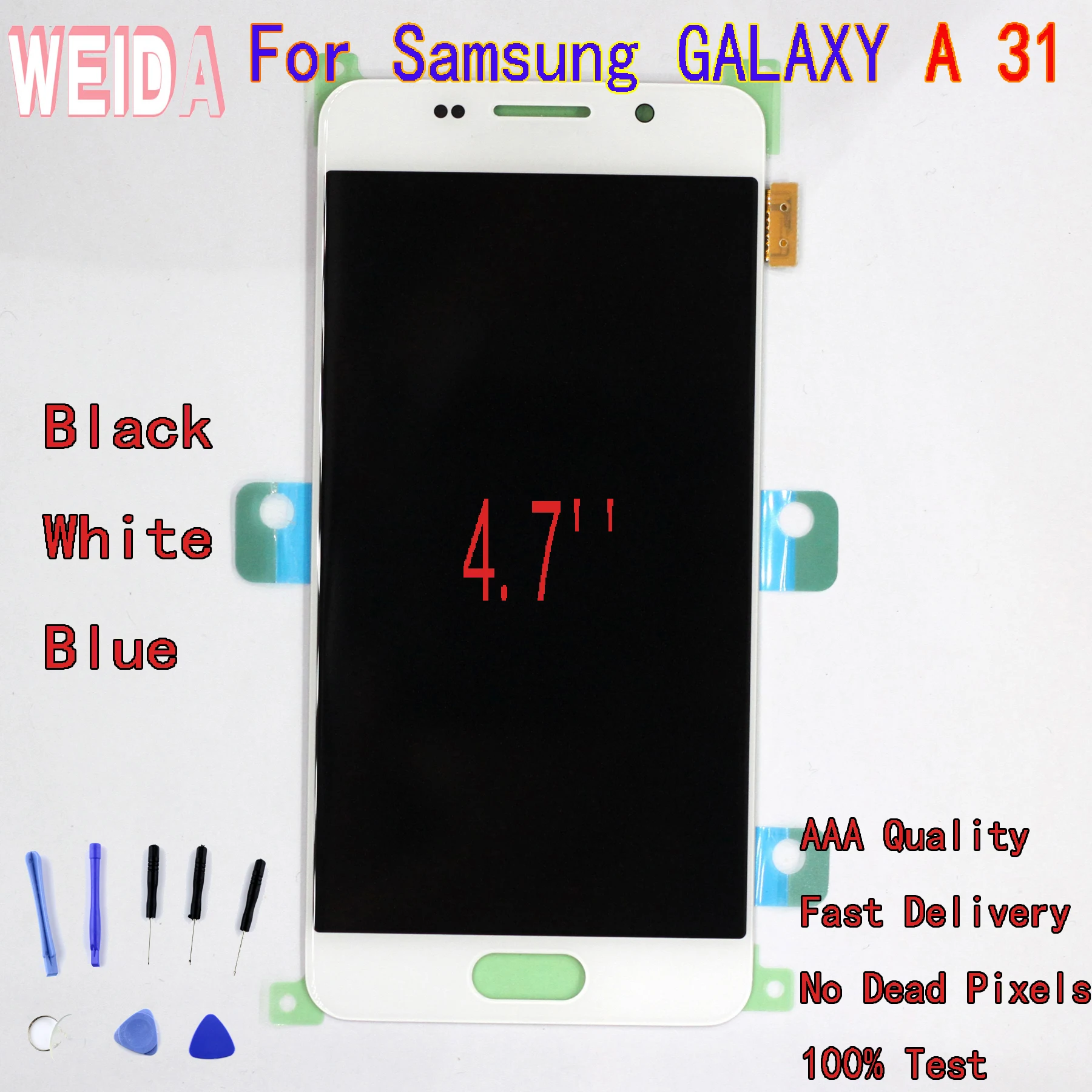 Сенсорный ЖК-экран WEIDA 4,7 ''для Samsung GALAXY A31, дигитайзер в сборе, бесплатный инструмент без рамки
Сенсорный ЖК-экран WEIDA 4,7 ''для Samsung GALAXY A31, дигитайзер в сборе, бесплатный инструмент без рамки