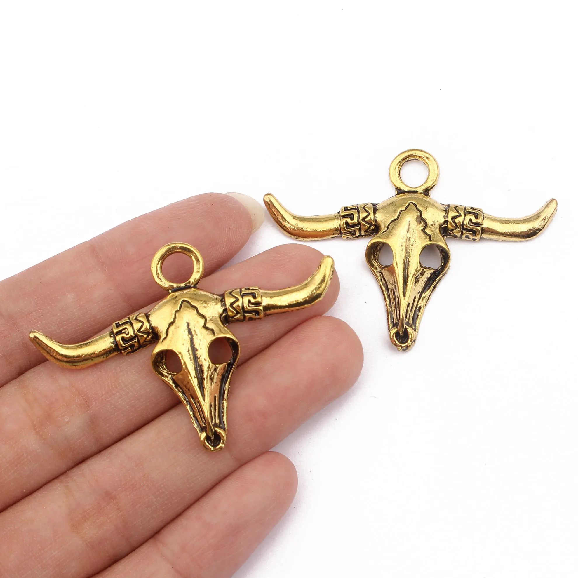 10pcs Antique Gold Bull Ox Head Skull Charm Pendant For Handmade Necklace Jewelry Making Findings
10pcs Antique Gold Bull Ox Head Skull Charm Pendant For Handmade Necklace Jewelry Making Findings