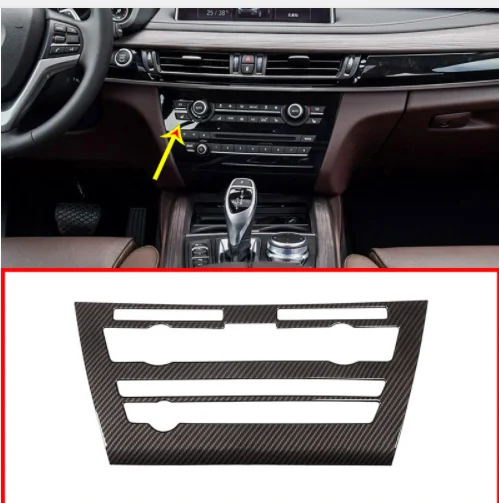 

Carbon Fiber Car Center Console Mode Air Conditioning Volume Vent Frame Panel Trim For BMW X5 F15 2014-2018 Accessories