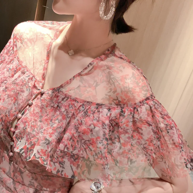 2020 Women Summer Beach Long Dress V-neck Ruffles Short Sleeve Holiday Chiffon Mermaid Print Vestidos Frocks for Women
2020 Women Summer Beach Long Dress V-neck Ruffles Short Sleeve Holiday Chiffon Mermaid Print Vestidos Frocks for Women