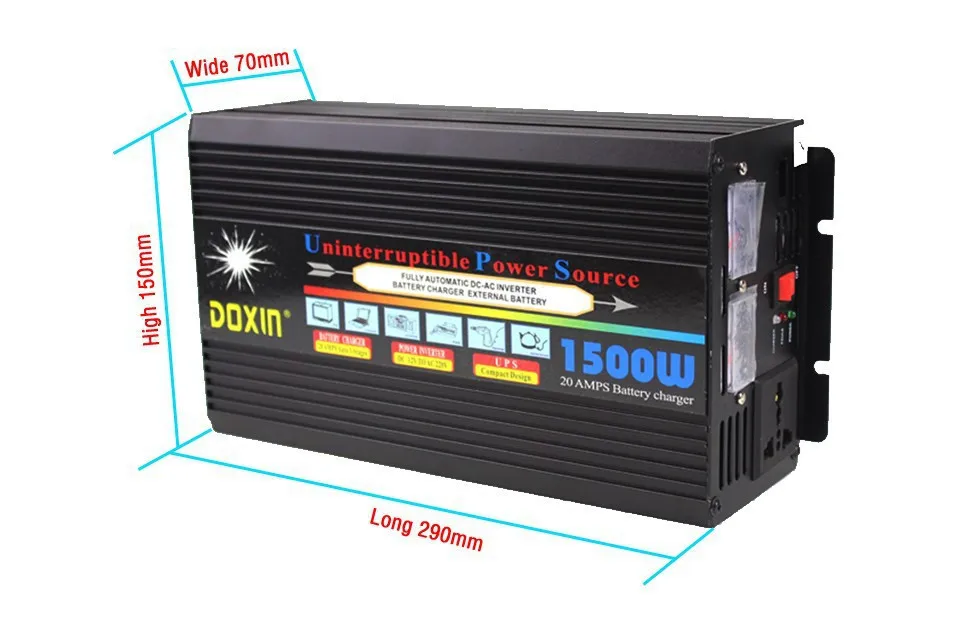 Inverter DC 24v to 220vAC 1000w UPS modified sine wave inverter autu battery charging universal protection circuit
Inverter DC 24v to 220vAC 1000w UPS modified sine wave inverter autu battery charging universal protection circuit