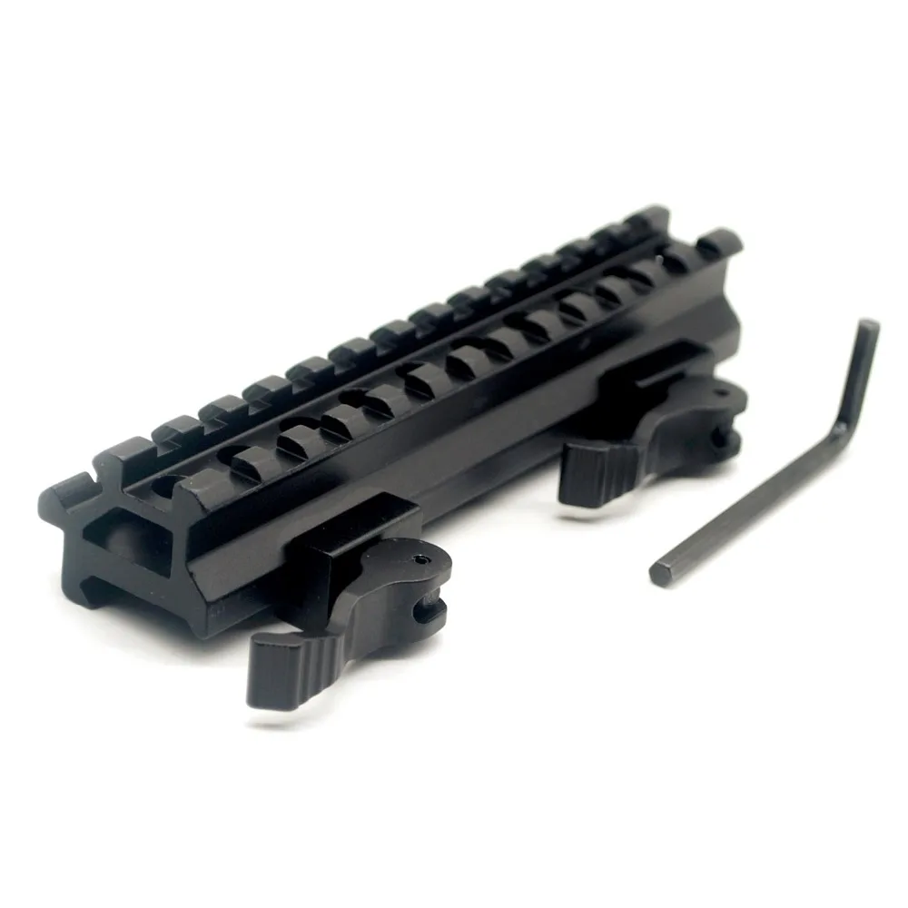 Tactical Picatinny Riser Mount Rails Dual 90 and 45 Degree Quick Release Detach 13 Slots Medium Profile for Red Dot Scope Optics | Спорт и