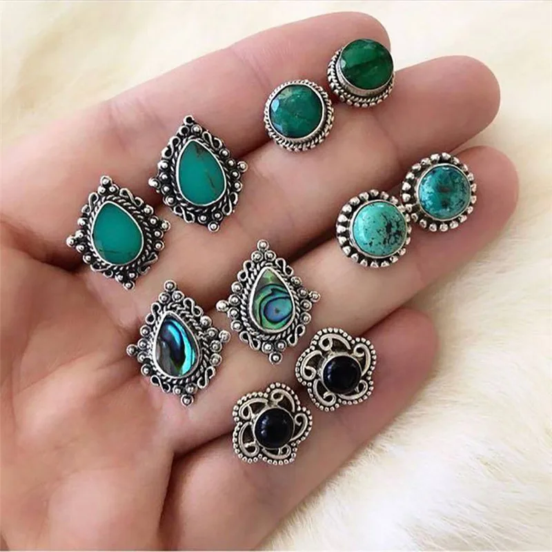 Modyle 5sets/lot Hot Sale Bohemia Stud Earrings Set for Woman Crystal Fashion Flower Wedding Jewelry
Modyle 5sets/lot Hot Sale Bohemia Stud Earrings Set for Woman Crystal Fashion Flower Wedding Jewelry