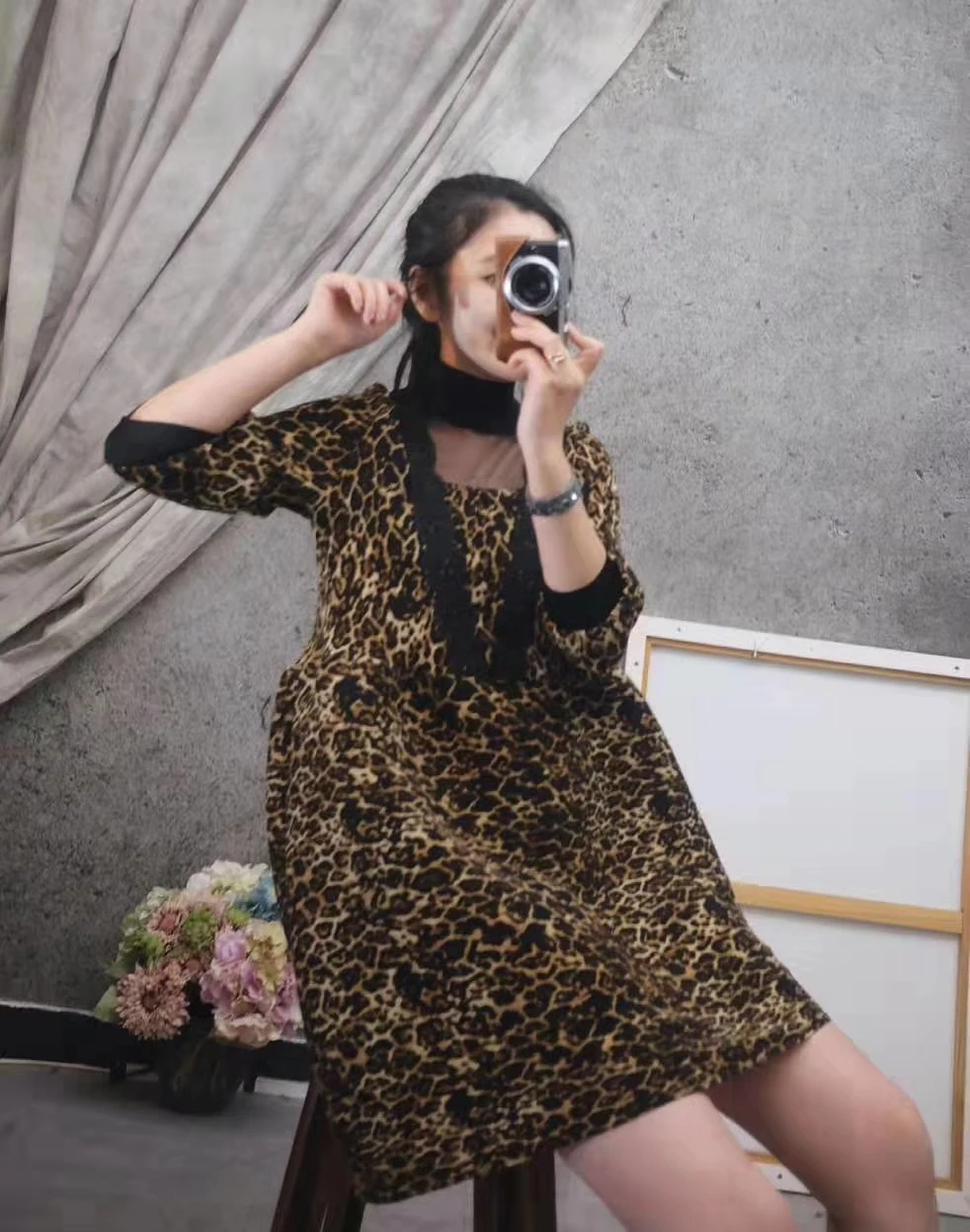 HOT SELLING Miyake fashion 7 minutes of sleeve turtleneck office lady Leopard printing fold long T-shirt IN STOCK
HOT SELLING Miyake fashion 7 minutes of sleeve turtleneck office lady Leopard printing fold long T-shirt IN STOCK