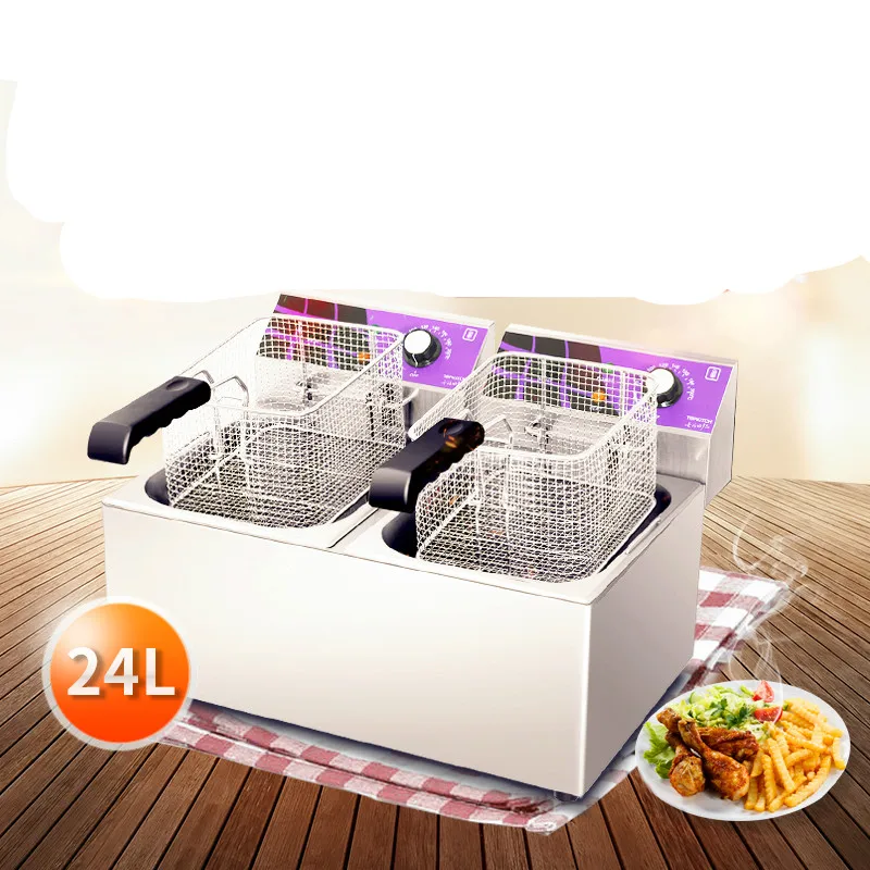 Electric Deep Fryers fryer double cylinder commercial 38L large-capacity frying machine French fries chicken steak with
Electric Deep Fryers fryer double cylinder commercial 38L large-capacity frying machine French fries chicken steak with