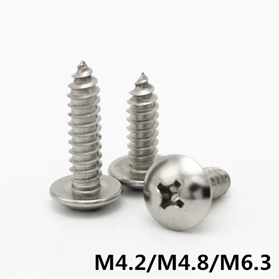 Самонарезающие винты M4.2/M4.8/M6.3 JISB1122T, из нержавеющей стали винт с грибовидной головкой 304
Самонарезающие винты M4.2/M4.8/M6.3 JISB1122T, из нержавеющей стали винт с грибовидной головкой 304