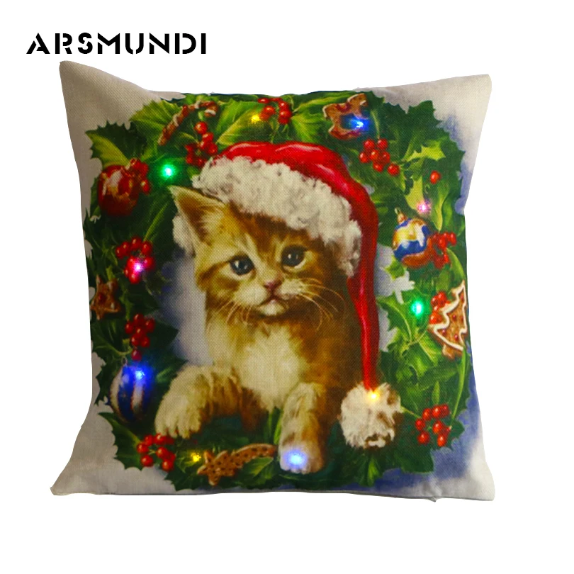 Fashion Home LED Christmas Pillowcase Printed Vintage Animal Dog Cat Decorative Pillowcase Printed Simple Woven Pillow Case
Fashion Home LED Christmas Pillowcase Printed Vintage Animal Dog Cat Decorative Pillowcase Printed Simple Woven Pillow Case