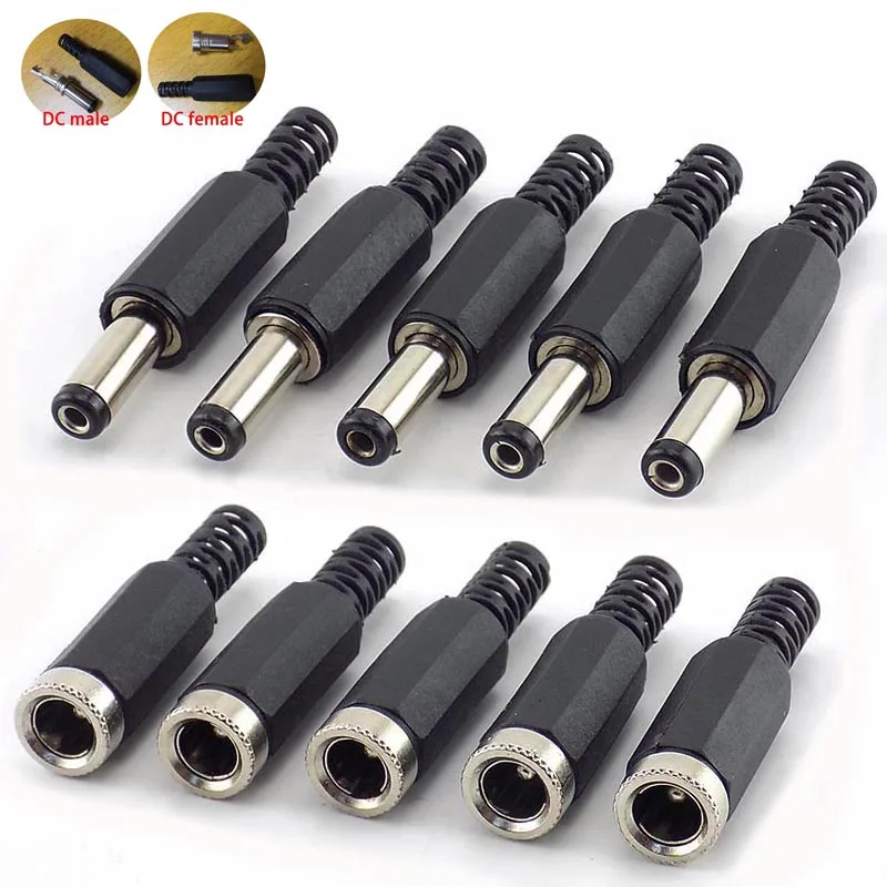 10Pcs DC Male DC Female Connectors DC Power Jack Plug Adapter Cctv Camera Security System for DIY Cctv Accessories 2.1*5.5MM
10Pcs DC Male DC Female Connectors DC Power Jack Plug Adapter Cctv Camera Security System for DIY Cctv Accessories 2.1*5.5MM