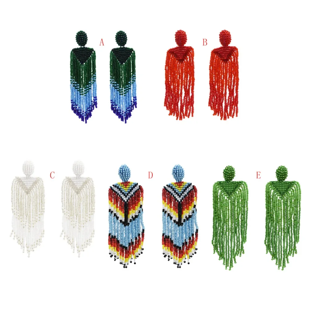 Long Tassel Earrings Ladies Fashion Jewelry Trendy Big Drop Earrings Wedding Boho Resin Beaded Tassel Earrings.
Long Tassel Earrings Ladies Fashion Jewelry Trendy Big Drop Earrings Wedding Boho Resin Beaded Tassel Earrings.