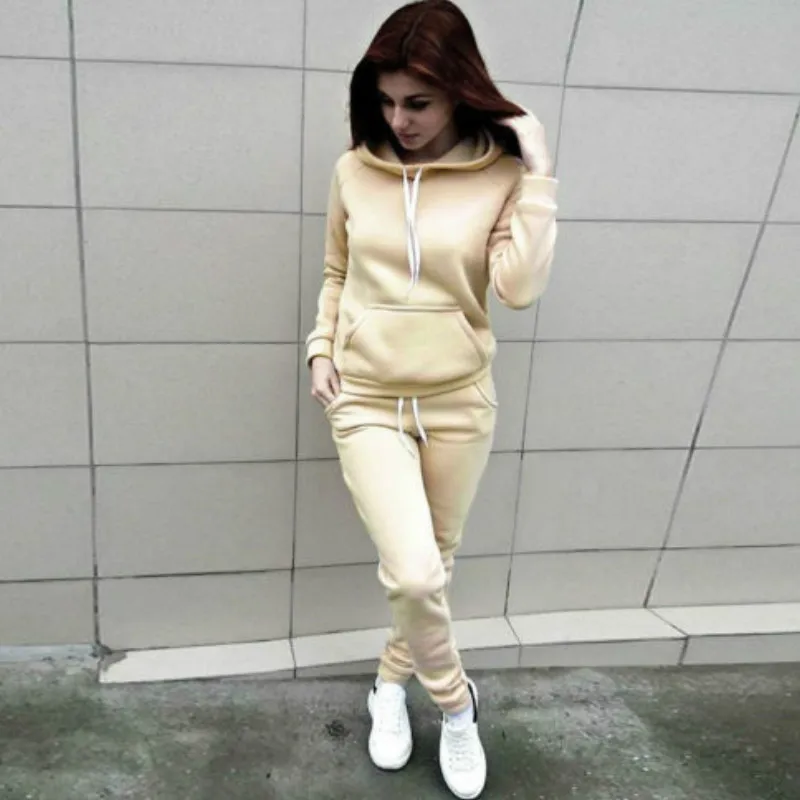 Women Tracksuits Coat+Pants Casual Streetwear Solid Ladies Hoodie Sweatshirt+Drawstring Pants Fitness Slim Clothes Autumn S-XXL
Women Tracksuits Coat+Pants Casual Streetwear Solid Ladies Hoodie Sweatshirt+Drawstring Pants Fitness Slim Clothes Autumn S-XXL