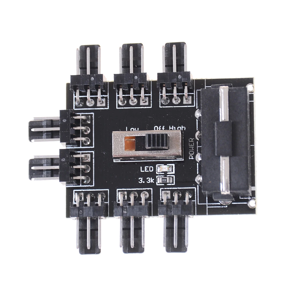 Computer IDE Molex 1 To 8 Multi Way Splitter Cooler Cooling Fan Hub 3Pin 12V Power Socket PCB Adapter 2 Level Speed Control
Computer IDE Molex 1 To 8 Multi Way Splitter Cooler Cooling Fan Hub 3Pin 12V Power Socket PCB Adapter 2 Level Speed Control