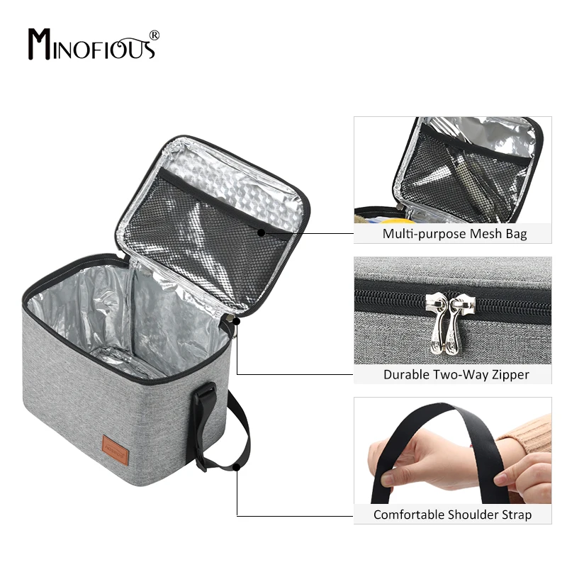 MINOFIOUS Fashion Portable Thermal Lunch Bags for Women Kids Men Multifunction Food Picnic Cooler Box Insulated Tote Bag Storage
MINOFIOUS Fashion Portable Thermal Lunch Bags for Women Kids Men Multifunction Food Picnic Cooler Box Insulated Tote Bag Storage