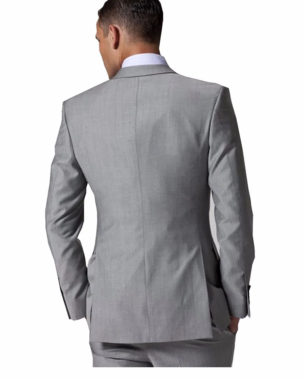 Можно сделать на заказ! Нежный мужской костюм жениха Ternos Masculino облегающий серый