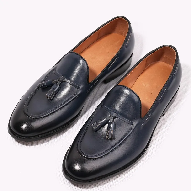 Vintage Style Men Loafers Genuine leather Tassel Fringe Slip on Formal Business Shoes Slip on Cow Wedding Shoes Srping 2018
Vintage Style Men Loafers Genuine leather Tassel Fringe Slip on Formal Business Shoes Slip on Cow Wedding Shoes Srping 2018