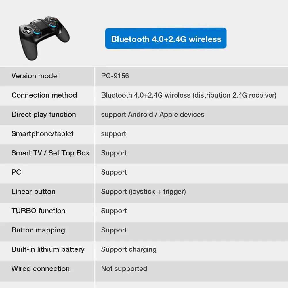 PG-9156 беспроводной пульт управления Bluetooth 2 4G джойстик геймпад для PS3 ПК телефон