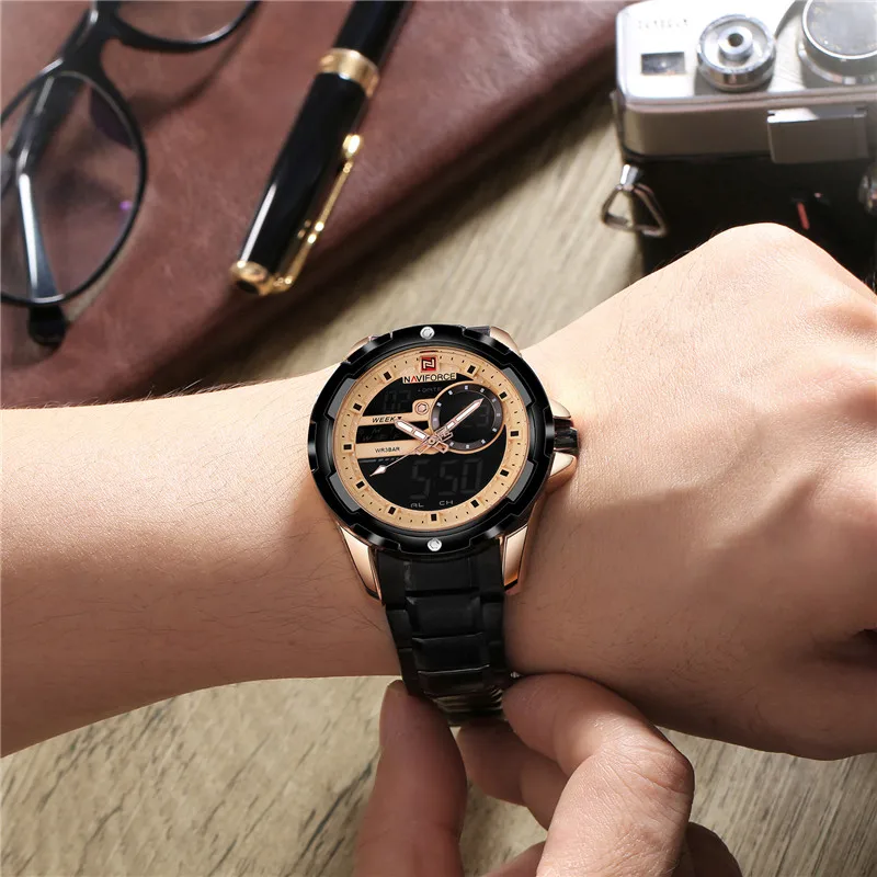 NAVIFORCE мужские часы цифровые спортивные s лучший бренд Роскошные военные