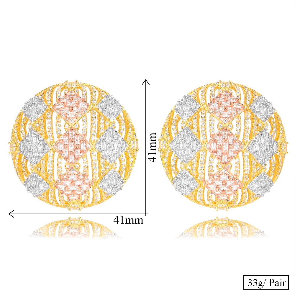 SISCATHY Luxury Gorgeous Round Bride Earrings Wedding Fashion Jewelry Noble Rhombus Rhinestone Charm Stud Earrings For Women
SISCATHY Luxury Gorgeous Round Bride Earrings Wedding Fashion Jewelry Noble Rhombus Rhinestone Charm Stud Earrings For Women