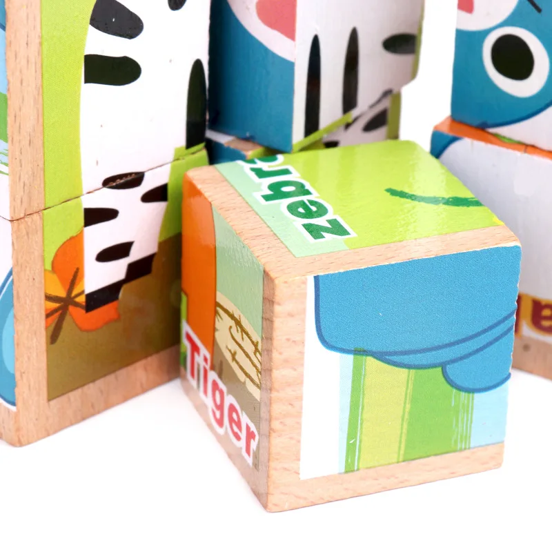 Детский Деревянный 3D стереоскопический игрушечный кирпич игрушки 9 зерновых