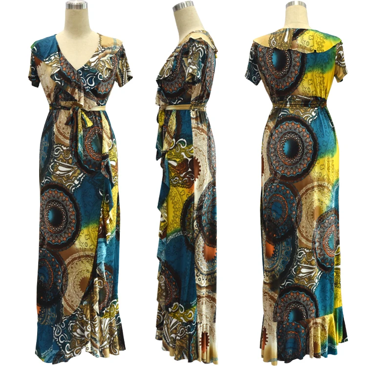 Women Summer Dress V Neck Short Sleeve Plus Size 7XL Ruffled Asymmetrical Dress Printed Mermaid Dress Vestidos Verano
Women Summer Dress V Neck Short Sleeve Plus Size 7XL Ruffled Asymmetrical Dress Printed Mermaid Dress Vestidos Verano