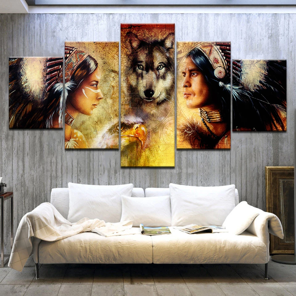 TYG-Art домашний декор настенная живопись индийский и волчий холст картины HD печать