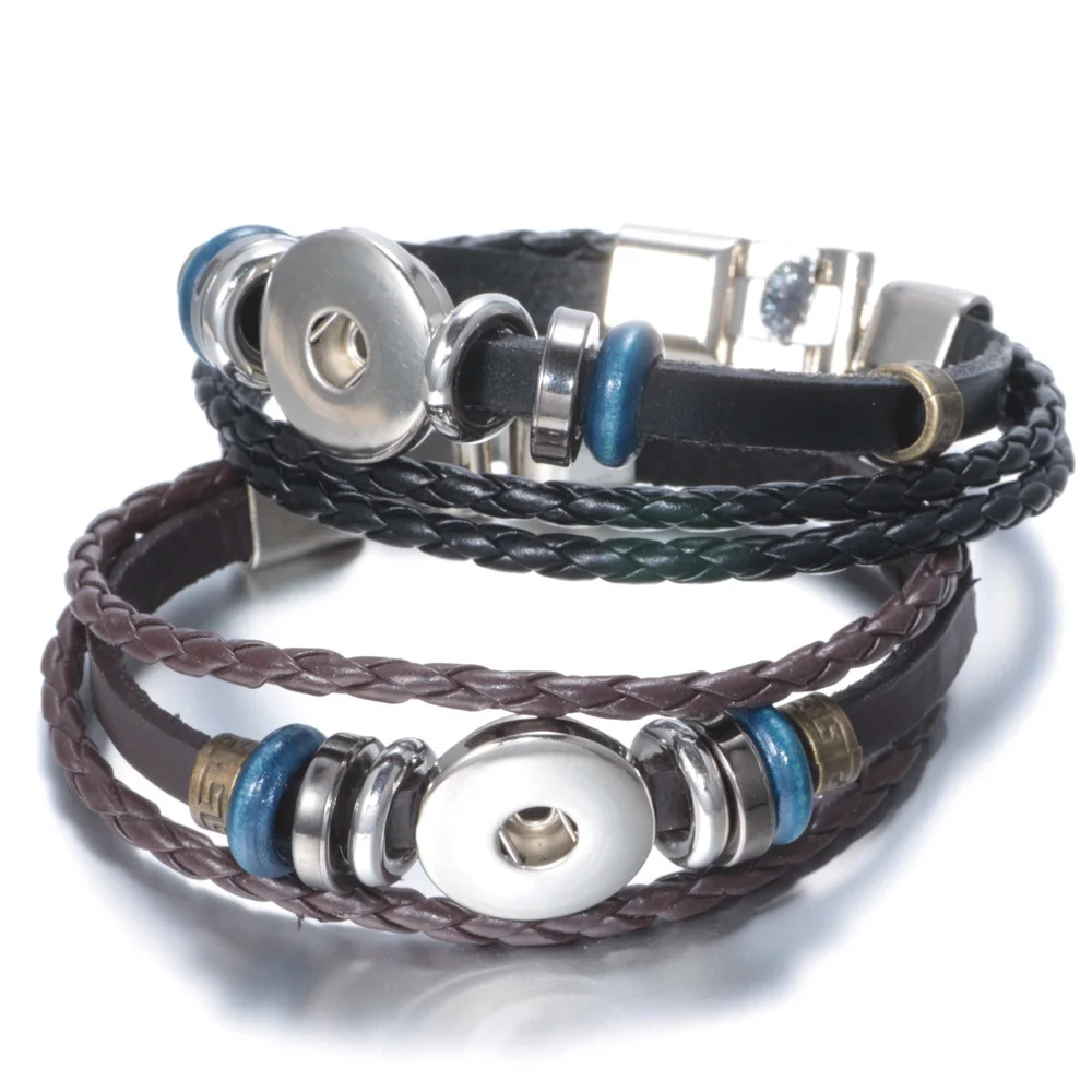 Hot Wholesale 10 20 50pcs/lot Genuine Snap Bracelet Leather Rope Bracelet Fit DIY 18mm Snap Button Snap Jewelry SZ0057
Hot Wholesale 10 20 50pcs/lot Genuine Snap Bracelet Leather Rope Bracelet Fit DIY 18mm Snap Button Snap Jewelry SZ0057