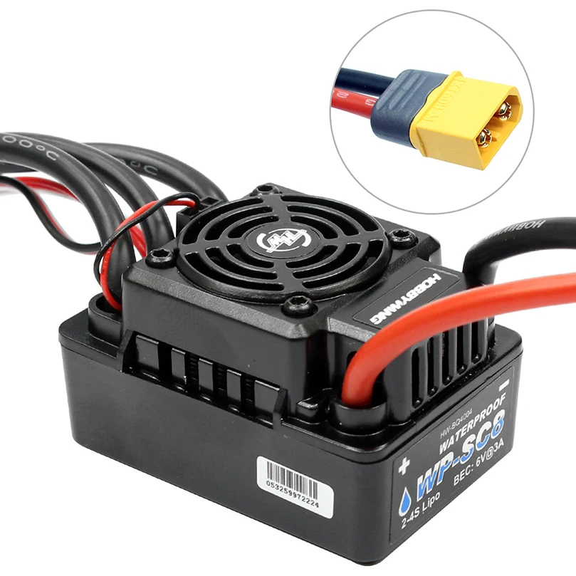 Hobbywing EZRUN WP SC8 120A Waterproof Speed Controller Brushless ESC for 1/8 1/10 RC Car Short Truck with XT60 / T Connector
Hobbywing EZRUN WP SC8 120A Waterproof Speed Controller Brushless ESC for 1/8 1/10 RC Car Short Truck with XT60 / T Connector