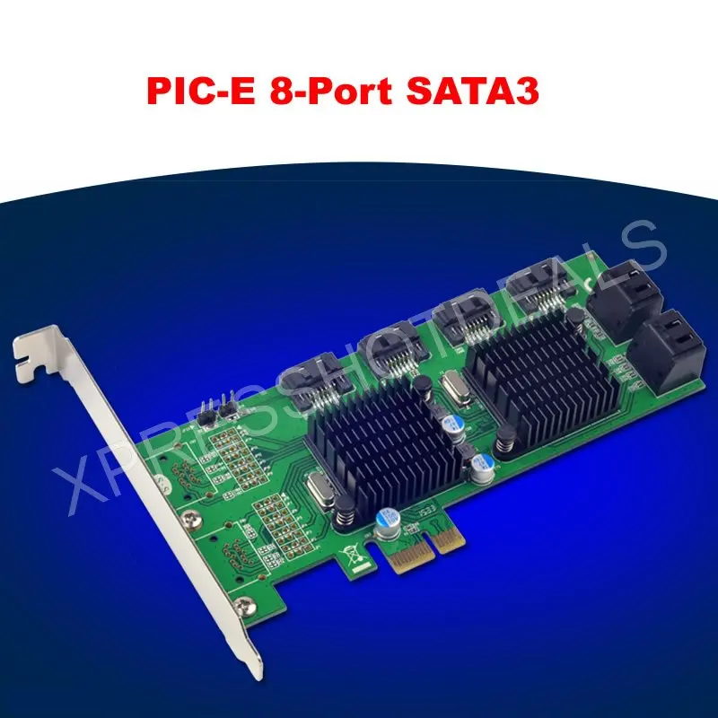 Плата расширения PCI E SATA3.0 8 портов SATA3 SATA III 6G Marvell двойной чип в оригинальной