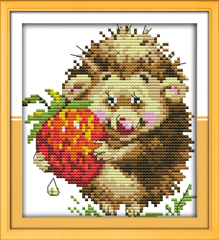 The hedgehog and strawberry cross stitch kit 14ct 11ct count print canvas stitching embroidery DIY handmade needlework plus
The hedgehog and strawberry cross stitch kit 14ct 11ct count print canvas stitching embroidery DIY handmade needlework plus