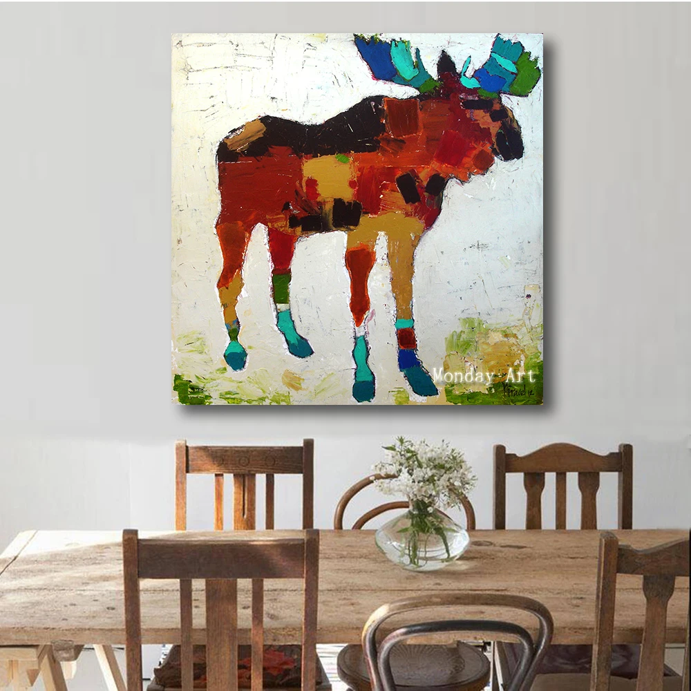 Moose Graffiti Abstract Animal Picture Canvas handpainted decoration oil painting picture For Bedroom Living Room bar decoration
Moose Graffiti Abstract Animal Picture Canvas handpainted decoration oil painting picture For Bedroom Living Room bar decoration