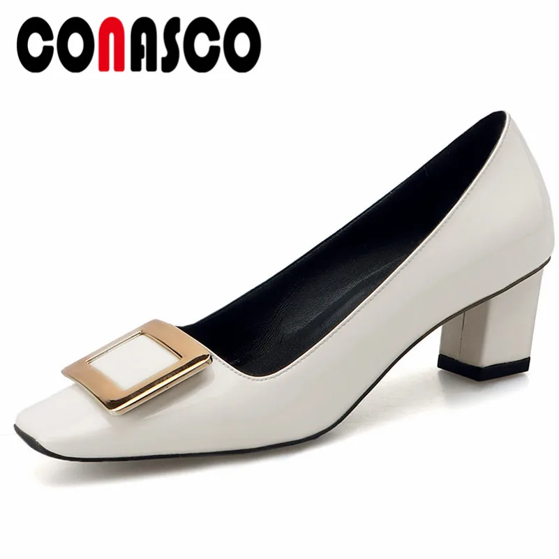 CONASCO Elegant Women Metal Decoration Slip On Basic Pumps Genuine Leather High Heels Party Wedding Shoes Woman Office Pumps
CONASCO Elegant Women Metal Decoration Slip On Basic Pumps Genuine Leather High Heels Party Wedding Shoes Woman Office Pumps