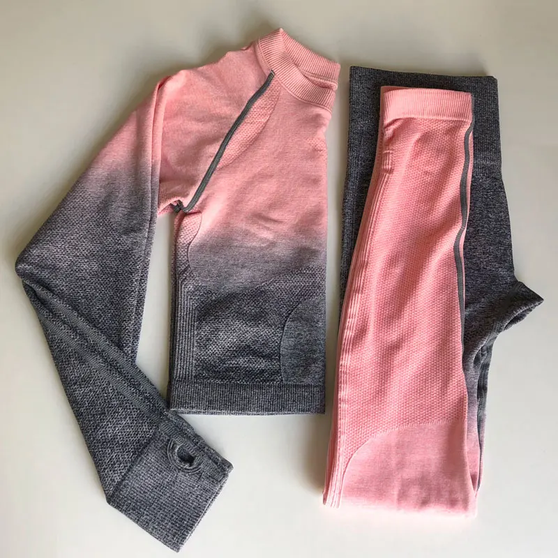 Ombre Seamless 2 Piece Set Women Sport Suit Gym Workout Clothes Long Sleeve Fitness Crop Top And Scrunch Butt Leggings Yoga Set
Ombre Seamless 2 Piece Set Women Sport Suit Gym Workout Clothes Long Sleeve Fitness Crop Top And Scrunch Butt Leggings Yoga Set