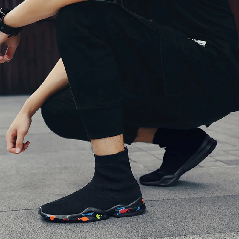 High Sneakers Knit Upper Breathable Sport Shoes Sock Boots High Top for Men Running DOG88
High Sneakers Knit Upper Breathable Sport Shoes Sock Boots High Top for Men Running DOG88