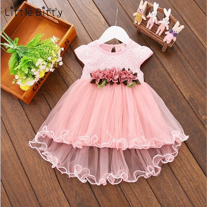 Summer Toddler Baby Girl Dress Infant Floral Baptism Gown for Girls 1-4T Tulle Birthday Party Sundress Clothes vestido infantil | Детская