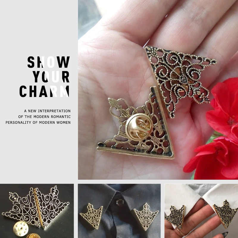 MISANANRYNE Fashion alloy brooch Hollow pattern collar angle Palace retro shirts collar pins women men Jewelry
MISANANRYNE Fashion alloy brooch Hollow pattern collar angle Palace retro shirts collar pins women men Jewelry
