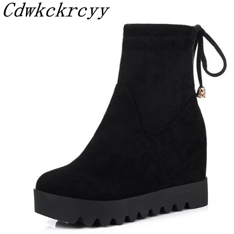women boots Autumn and winter New style The increased Short boots Round head suede After the lace-up bowknot Winter boots 34-43
women boots Autumn and winter New style The increased Short boots Round head suede After the lace-up bowknot Winter boots 34-43