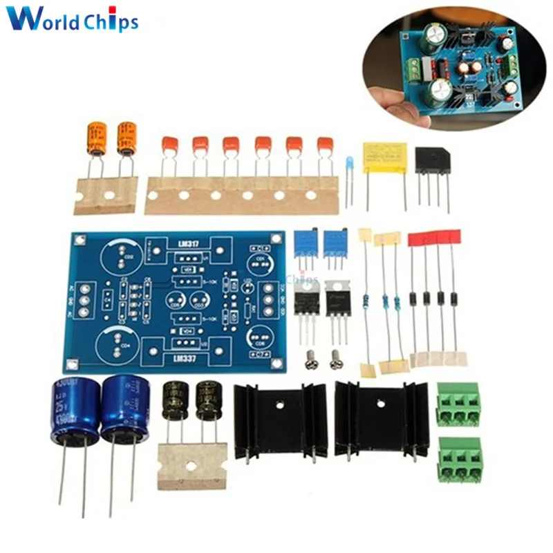 LM317 LM337 Регулируемый фильтрующий блок питания AC DC регулятор напряжения 1 25 37 в