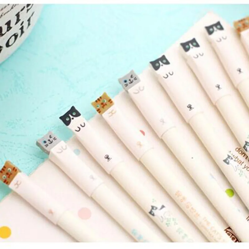 6pcs / lot, Cute Cat Gel Pen for Kids , Japanese Style Kawaii Cat Pen Set for School Stationary 0.38mm Black Ink
6pcs / lot, Cute Cat Gel Pen for Kids , Japanese Style Kawaii Cat Pen Set for School Stationary 0.38mm Black Ink