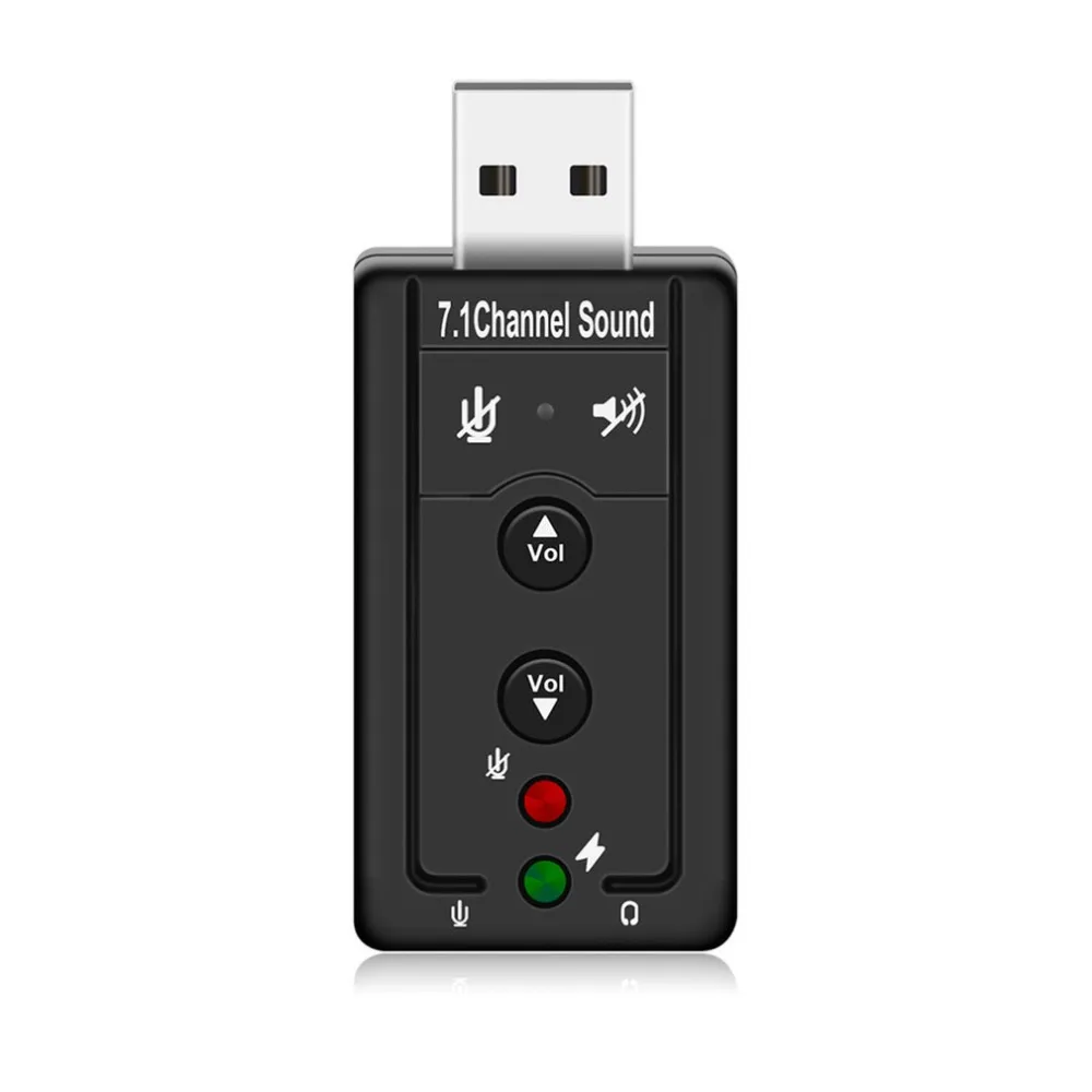 USB 2 0 внешняя звуковая карта 7.1CH аудио мини адаптер с кнопкой управления 3 5 мм