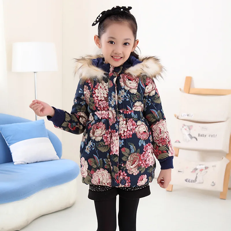 Winter Jackets For Girls Kids Fashion Floral Printed Girls Parka Coats Thick Fleece Warm Children Girls Jackets 
Winter Jackets For Girls Kids Fashion Floral Printed Girls Parka Coats Thick Fleece Warm Children Girls Jackets